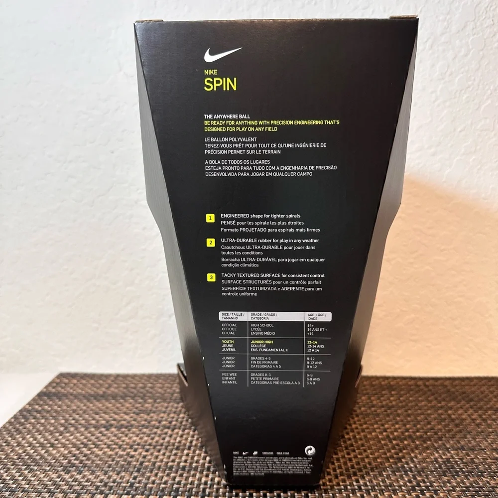 Nike Spin Football Youth Kids Junior High Orange/Black - Picture 6 of 10